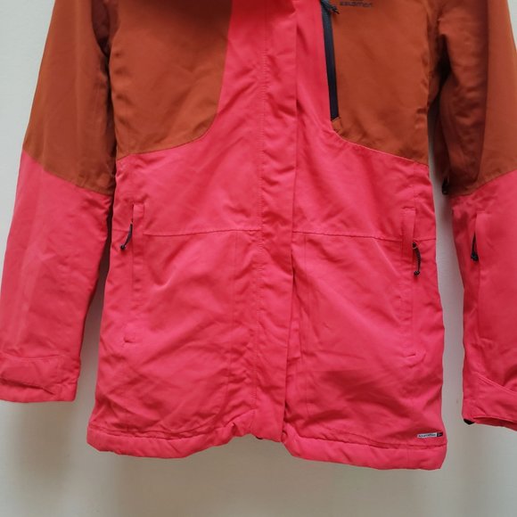 Salomon QST Pink/Brown Snow Jacket - Picture 8 of 14
